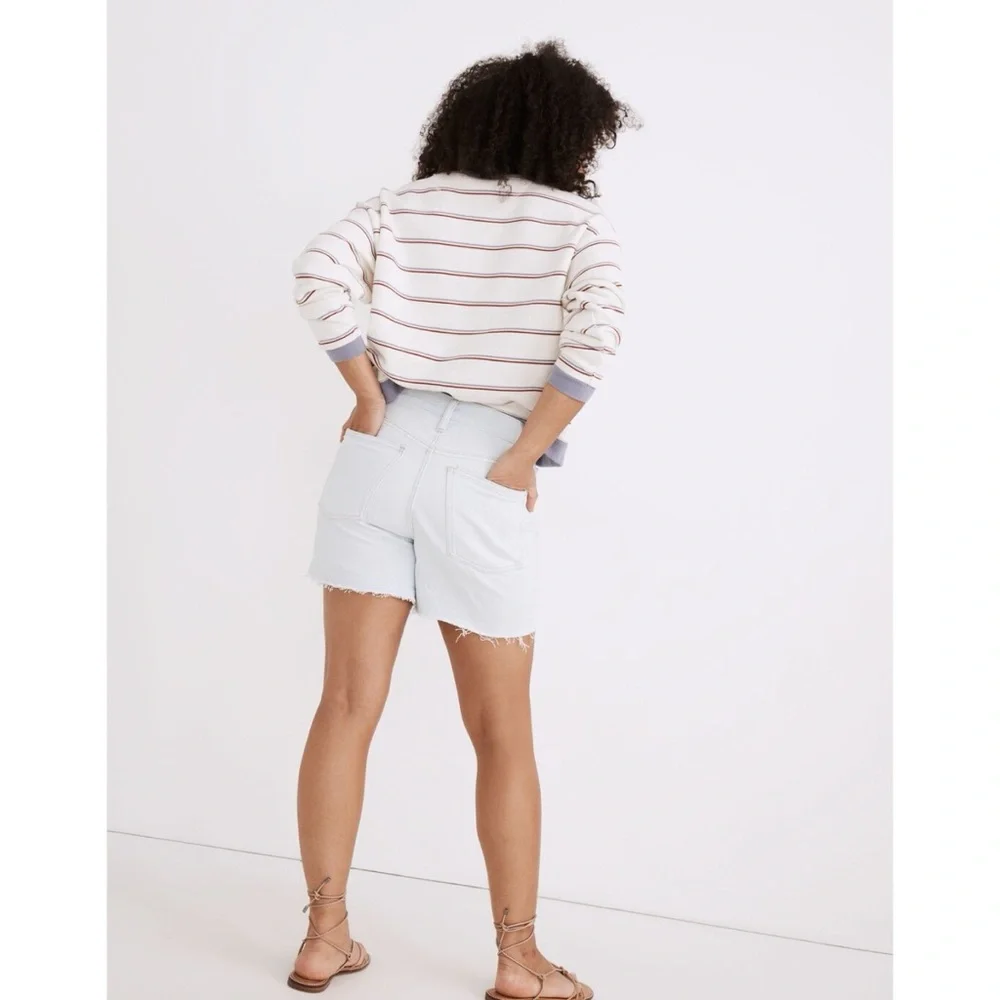 Madewell Pale Blue High-Rise Denim Cutoff Shorts